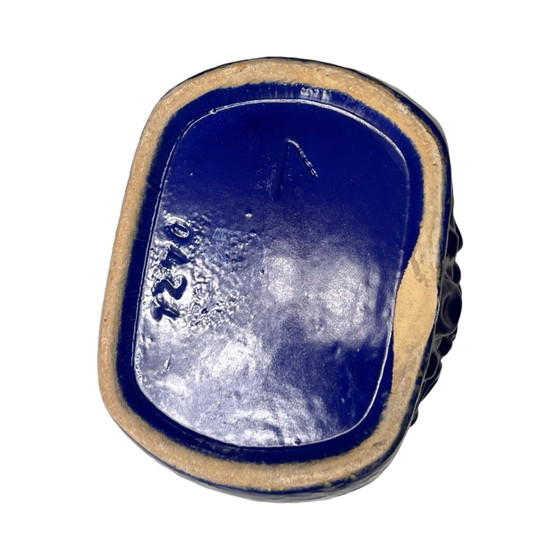 Image 1 of Grand vase en céramique bleu cobalt Strehla Keramik, Allemagne, années 1960