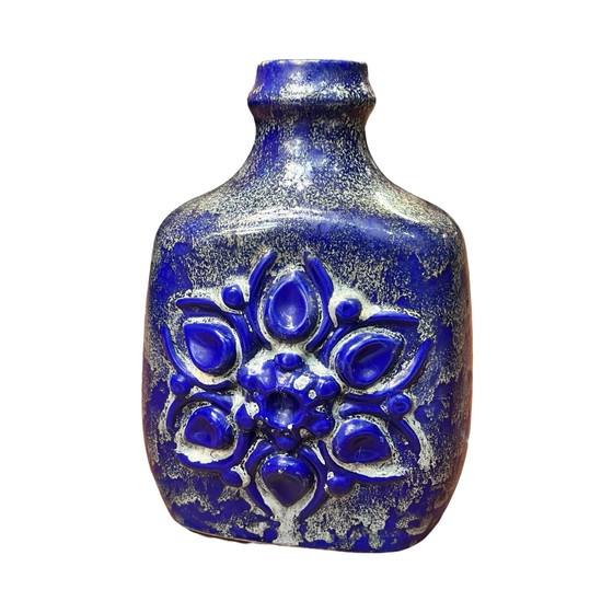 Image 1 of Grand vase en céramique bleu cobalt Strehla Keramik, Allemagne, années 1960