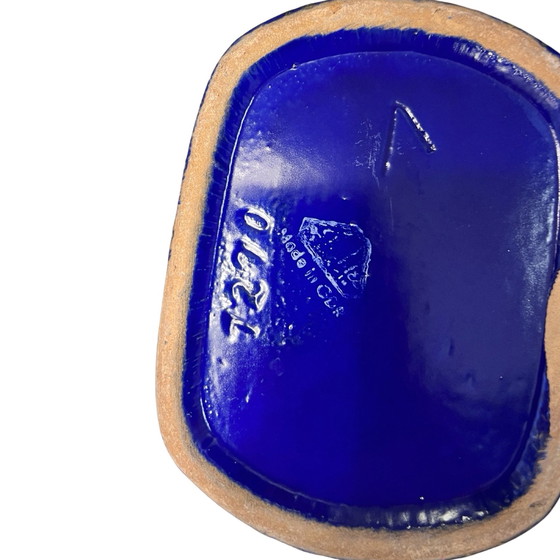 Image 1 of Grand vase en céramique bleu cobalt Strehla Keramik, Allemagne, années 1960