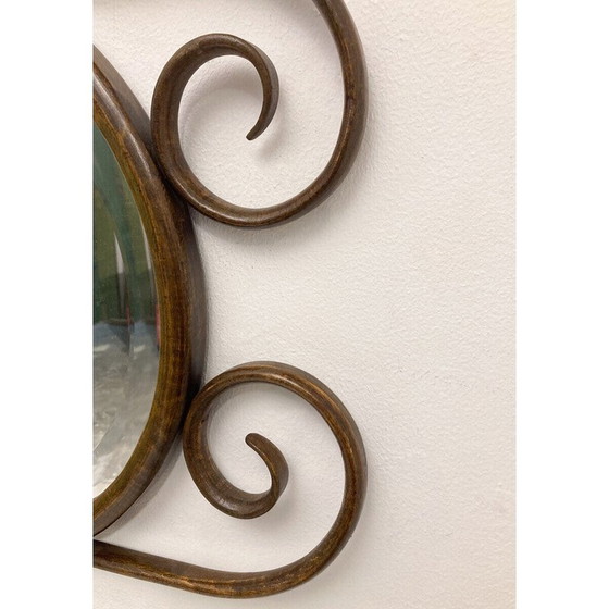 Image 1 of Miroir vintage en bois courbé pour Thonet, Tchécoslovaquie 1900