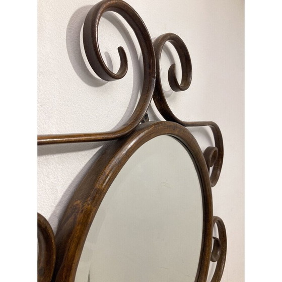 Image 1 of Miroir vintage en bois courbé pour Thonet, Tchécoslovaquie 1900