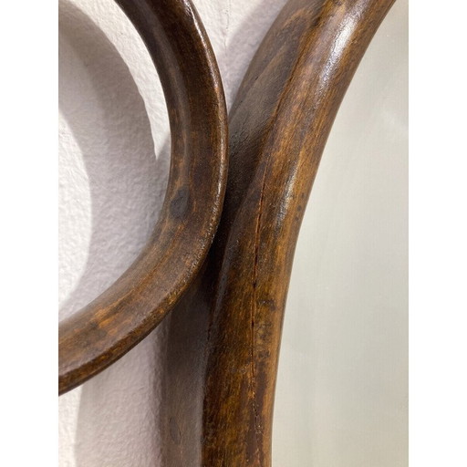 Miroir vintage en bois courbé pour Thonet, Tchécoslovaquie 1900