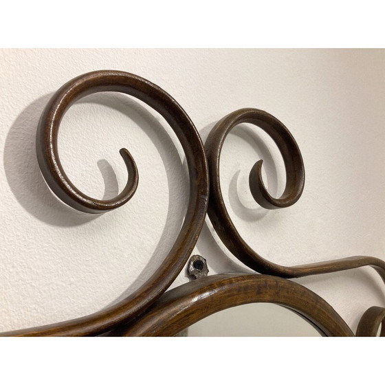 Image 1 of Miroir vintage en bois courbé pour Thonet, Tchécoslovaquie 1900