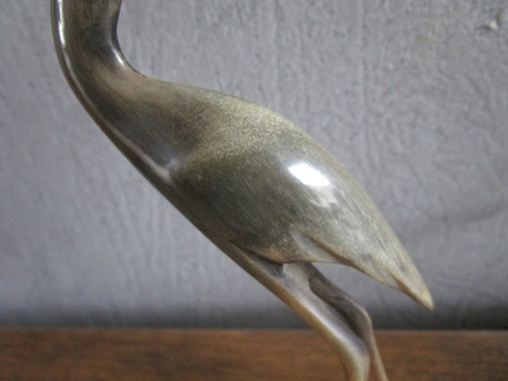 Image 1 of Héron sculpté en stéatite.