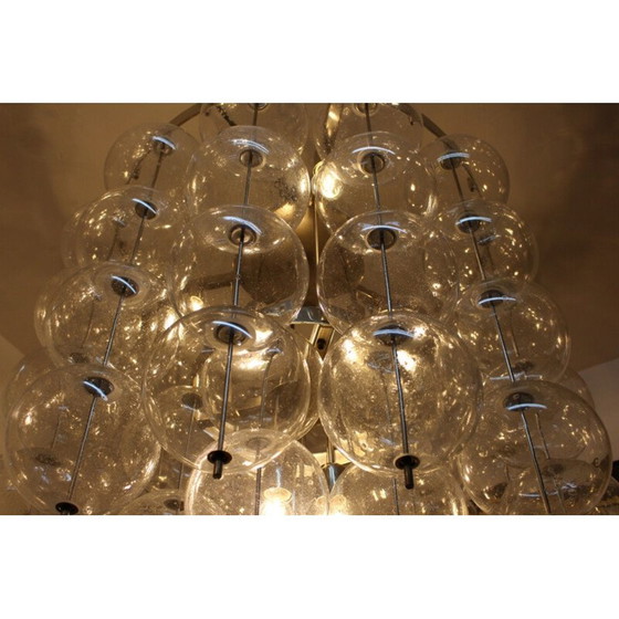 Image 1 of Lampe suspendue vintage en verre soufflé, 1960