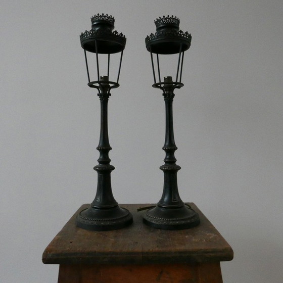 Image 1 of Paire de lampes de table en bronze, France 1930
