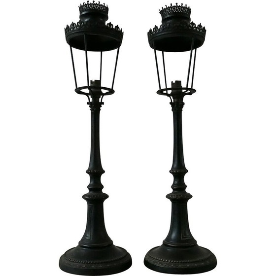 Image 1 of Paire de lampes de table en bronze, France 1930