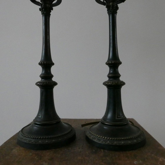 Image 1 of Paire de lampes de table en bronze, France 1930