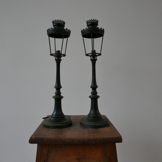 Image 1 of Paire de lampes de table en bronze, France 1930