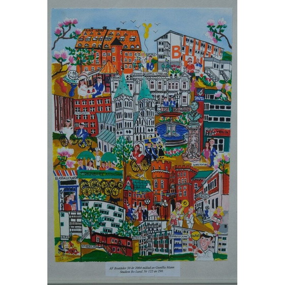 Image 1 of Lithographie vintage de Gunilla Mann, Suède 1990