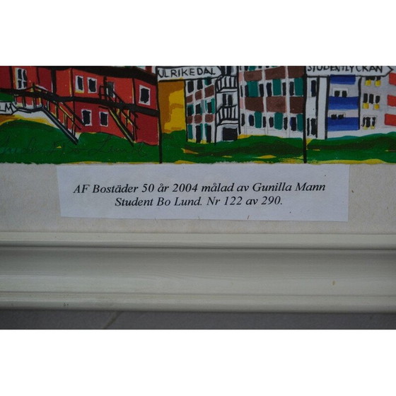 Image 1 of Lithographie vintage de Gunilla Mann, Suède 1990
