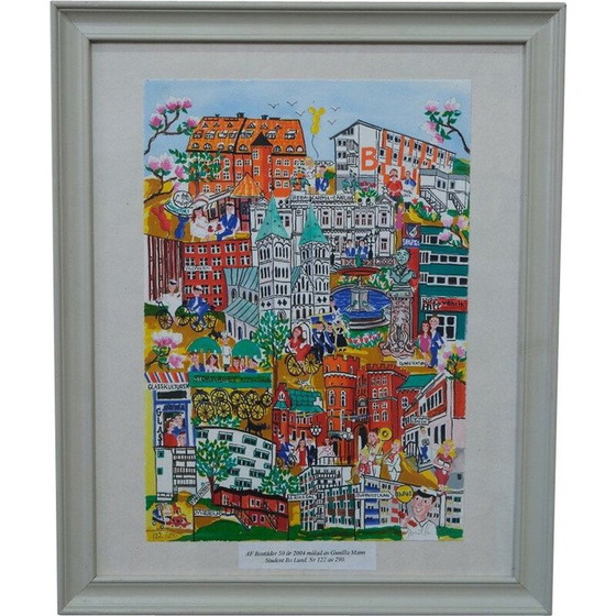 Image 1 of Lithographie vintage de Gunilla Mann, Suède 1990