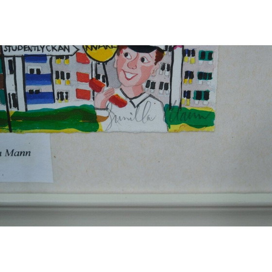 Image 1 of Lithographie vintage de Gunilla Mann, Suède 1990