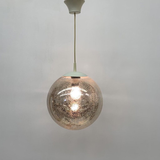 Lampe suspendue en verre vintage, 1970