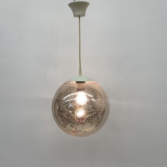 Image 1 of Lampe suspendue en verre vintage, 1970