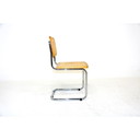 Ensemble de 4 chaises vintage en hêtre et cannage, Italie