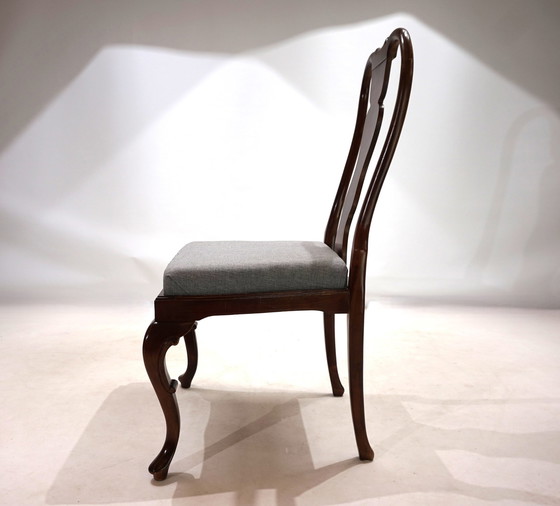 Image 1 of Ensemble de 5 chaises de salle à manger Queen Anne en acajou, 1920