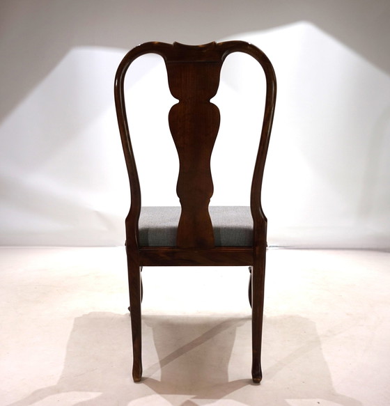 Image 1 of Ensemble de 5 chaises de salle à manger Queen Anne en acajou, 1920