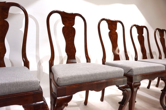 Image 1 of Ensemble de 5 chaises de salle à manger Queen Anne en acajou, 1920