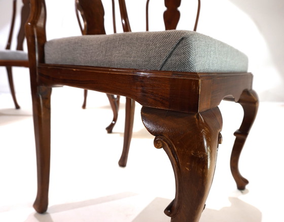 Image 1 of Ensemble de 5 chaises de salle à manger Queen Anne en acajou, 1920