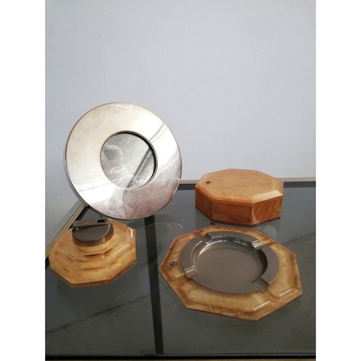Fumoir vintage en plexiglas et bois de bruyère par Tommaso Barbi, 1970
