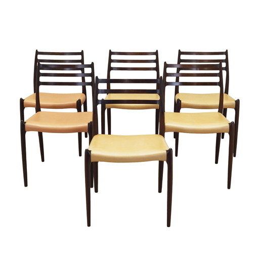 Ensemble de six chaises en acajou, design danois, années 1960, designer : Niels Otto Møller