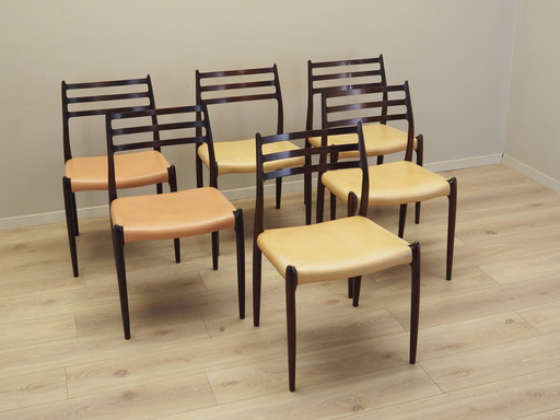 Ensemble de six chaises en acajou, design danois, années 1960, designer : Niels Otto Møller