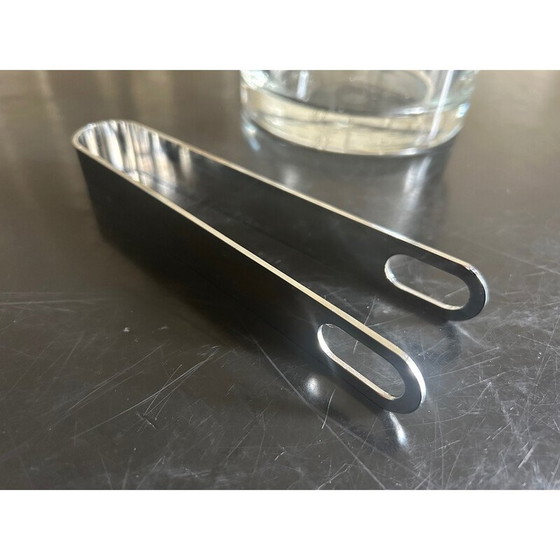 Image 1 of Seau à glace vintage en cristal et acier par Henning Koppel pour Orrefors, Suède 1970