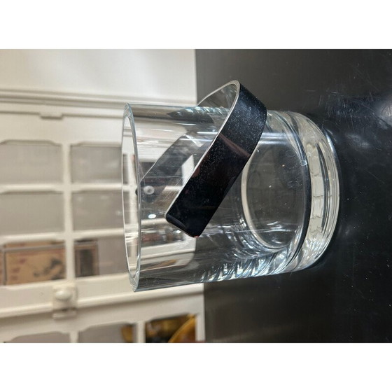Image 1 of Seau à glace vintage en cristal et acier par Henning Koppel pour Orrefors, Suède 1970