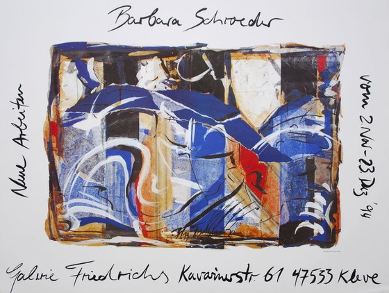 Image 1 of Barbara Schroeder Queue De Poisson - 1994 Affiche d'exposition, 48 X 68 Cm