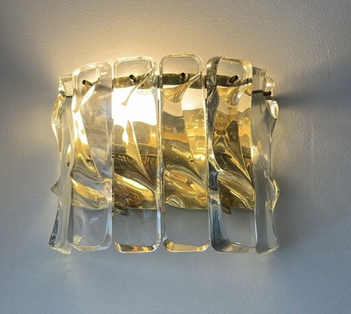 Jt Kalmar Wall Lighting Ice Frost Glass , 1970S