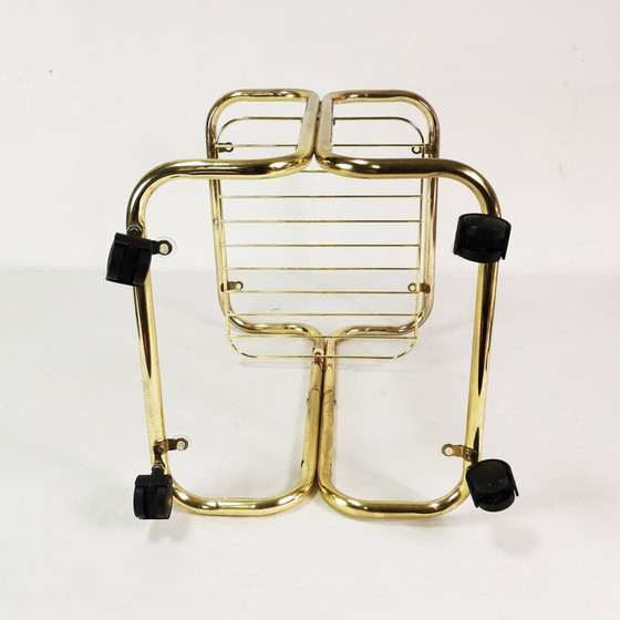 Image 1 of Table d'appoint vintage en métal plaqué laiton et verre, Allemagne 1970