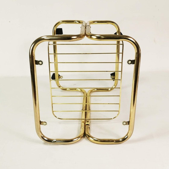 Image 1 of Table d'appoint vintage en métal plaqué laiton et verre, Allemagne 1970