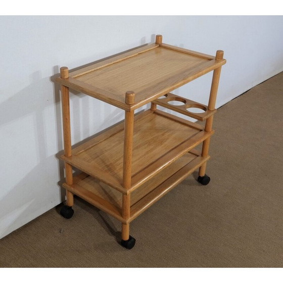 Image 1 of Table de service vintage avec trois plateaux sur roulettes, années 1960-1970