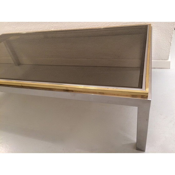 Image 1 of Table basse vintage en laiton et chrome, Italie 1970