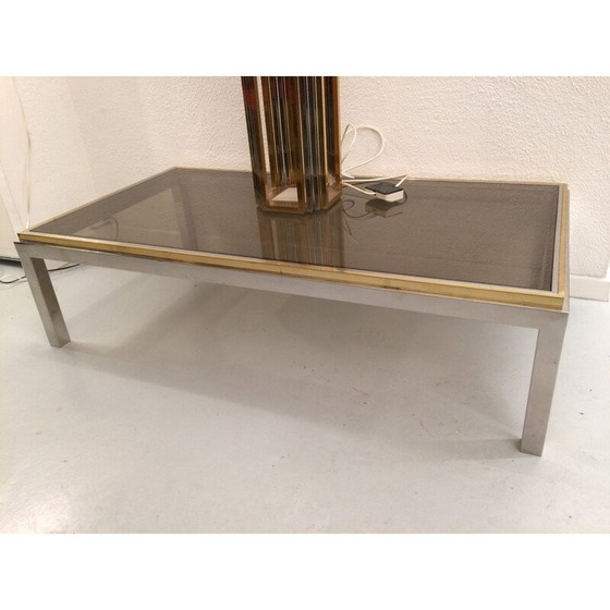Image 1 of Table basse vintage en laiton et chrome, Italie 1970
