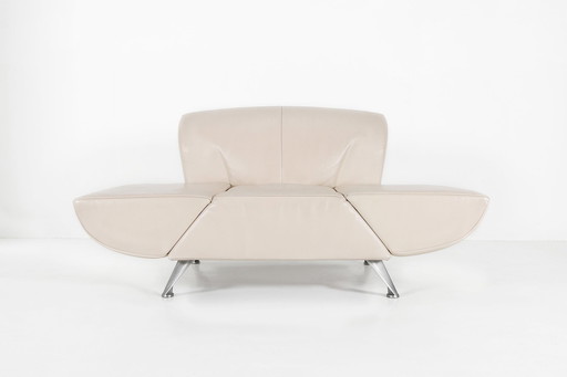 Chaise Club Mid Century Modèle Jr-8100 En Cuir Beige Par Jori