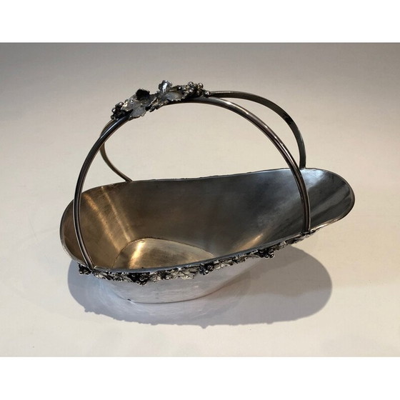 Image 1 of Porte-bouteille vintage en métal argenté, France 1930