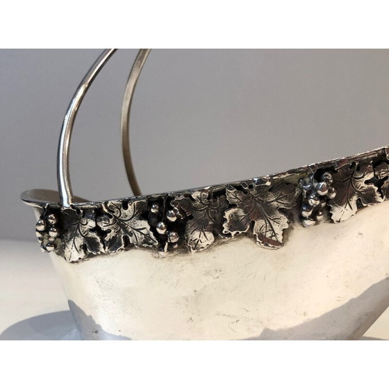 Image 1 of Porte-bouteille vintage en métal argenté, France 1930