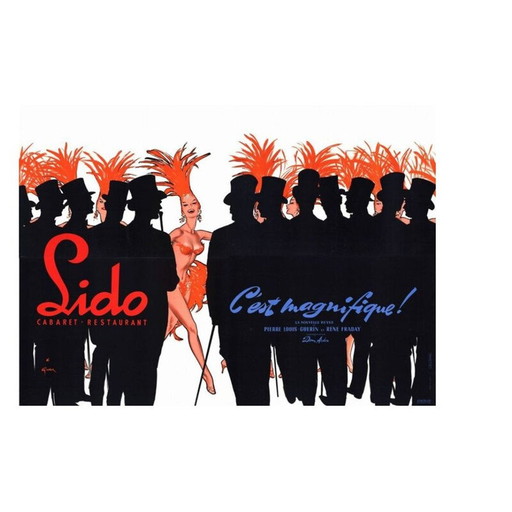 Affiche sur toile vintage de René Gruau pour le Lido