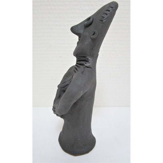 Image 1 of Sculpture vintage d'une femme enceinte en argile modelée, 1980