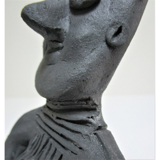 Image 1 of Sculpture vintage d'une femme enceinte en argile modelée, 1980