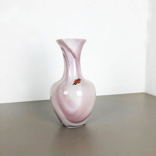 Vase Vintage Extra Large rose Opaline 1970
