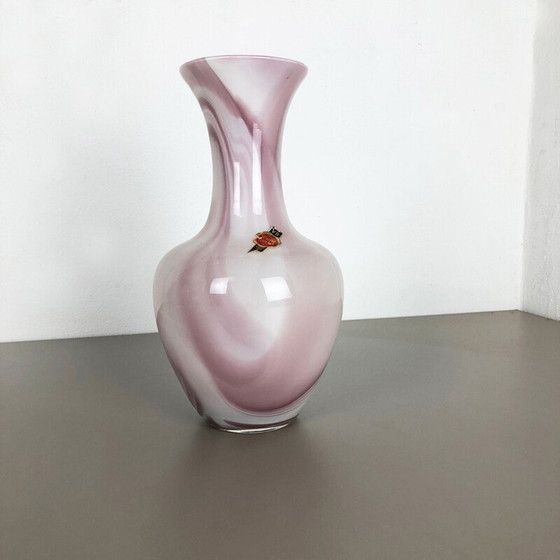 Image 1 of Vase Vintage Extra Large rose Opaline 1970