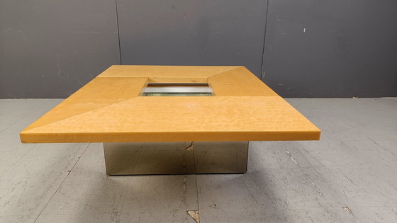 Image 1 of Table basse vintage en bois de frêne par Paul Michel, 1970