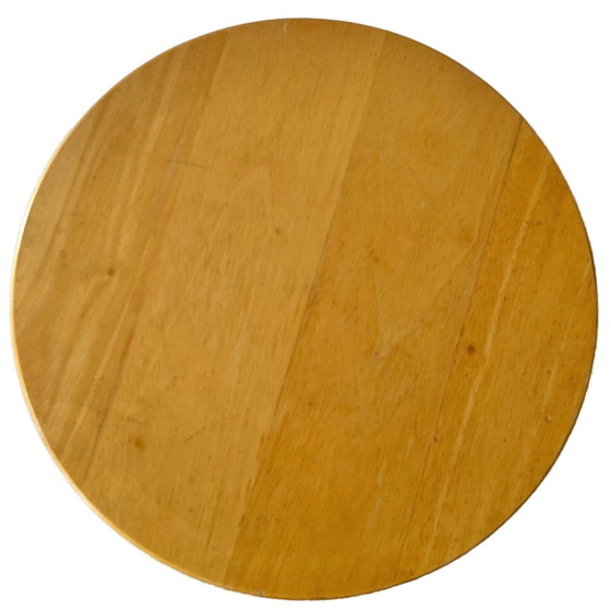 Image 1 of Tabouret de potier réglable vintage en bois uni