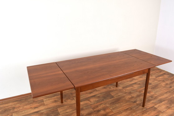 Image 1 of Table de salle à manger extensible en teck danoise du Mid Century, années 1960.