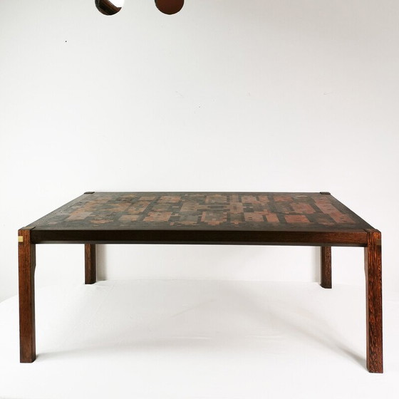 Image 1 of Table basse vintage en bois massif par Gorm Christensen et Rolf Middelboe pour Tranekaer, Danemark 1970
