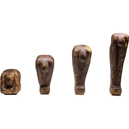 Sculptures figuratives vintage en plâtre, Pays-Bas 1970