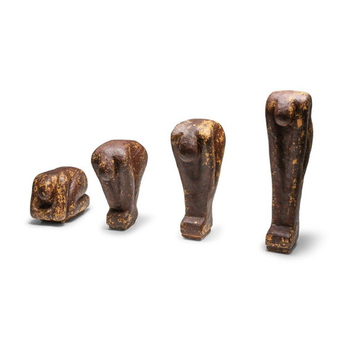 Sculptures figuratives vintage en plâtre, Pays-Bas 1970